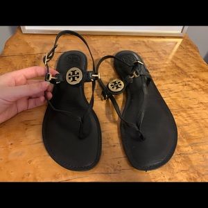 Tory Burch black leather sandals